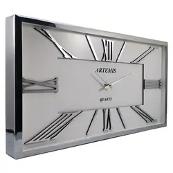 ساعت دیواری آرتمیس مدل 2027 سیلور (نقره ای) صفحه سفید