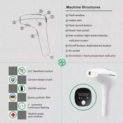 دستگاه لیزر خانگی حذف موی زائد صورت و بدن Hair Removal Device - فروشگاه ققنوس