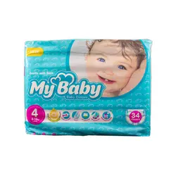 مای بیبی پوشک سایز 4 دوقلو 34 عددی