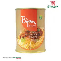 بیژن کنسرو سس ماکارونی با سویا و قارچ 380گرم