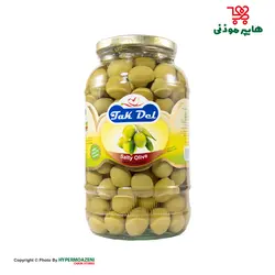 تک دل زیتون شور شیشه ای 1/5کیلوگرم