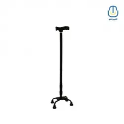 عصا چهارپایه فلزی ماسه ای اوتسی دسته پی وی سی مشکی مدل T31