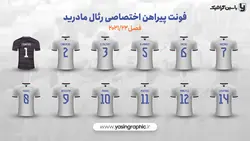 فونت پیراهن اختصاصی رئال مادرید 2021