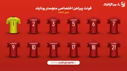 فونت پیراهن اختصاصی منچستر یونایتد 2020