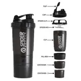 شیکر اسپایدر مدل سه تکه ظرفیت 0.5 لیتر شیکر اسپرت شیکر موسانگ بدنسازی ورزشکاران بدنسازان خانه سلام