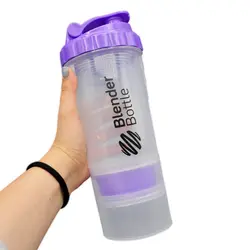 شیکر شفاف مشکی باتل بلندر اسپایدر مدل سه تکه ظرفیت 0.5 لیتر شیکر بدنسازی ورزشکاران بدنسازان ورزشی خانه سلام