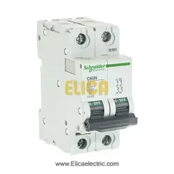 کلید مينياتوری دو پل 2 آمپر 6kA اشنایدر موتوری AC
