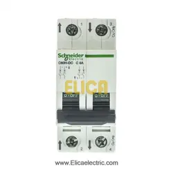 کلید مينياتوری دو پل 4 آمپر 10kA اشنایدر موتوری DC