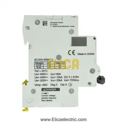 کلید مينياتوری دو پل 4 آمپر 10kA اشنایدر موتوری DC