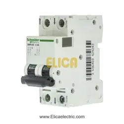 کلید مينياتوری دو پل 4 آمپر 10kA اشنایدر موتوری DC