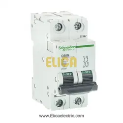 کلید مينياتوری دو پل 6 آمپر 6kA اشنایدر موتوری AC