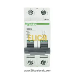 کلید مينياتوری دو پل 6 آمپر 6kA اشنایدر موتوری AC