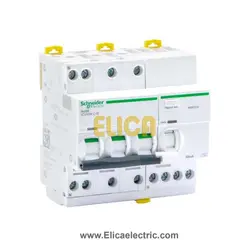 محافظ جان ترکیبی سه فاز 16 آمپر اشنایدر 30 میلی آمپر قدرت قطع 6kA