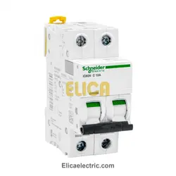 کلید مينياتوری دو پل 10 آمپر 6kA اشنایدر موتوری AC/DC