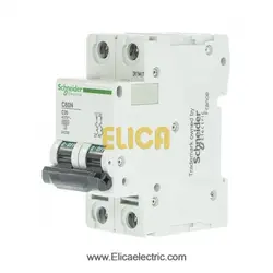 کلید مينياتوری دو پل 20 آمپر 6kA اشنایدر موتوری AC