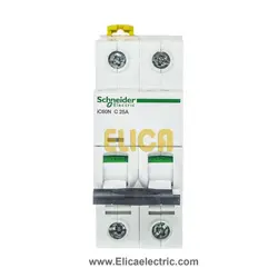 کلید مينياتوری دو پل 25 آمپر 6kA اشنایدر موتوری AC/DC