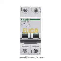 کلید مينياتوری دو پل 25 آمپر 10kA اشنایدر موتوری DC