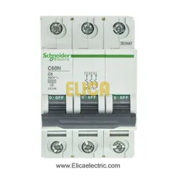 کلید مينياتوری سه فاز 6 آمپر 6kA اشنایدر موتوری AC