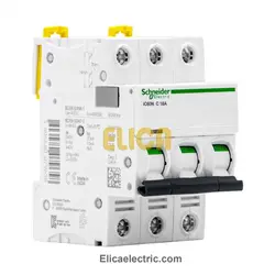 کلید مينياتوری سه فاز 16 آمپر 6kA اشنایدر موتوری AC/DC