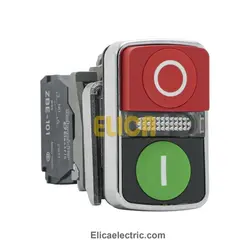 استارت استوپ دوبل فلزی چراغ دار 1NO+1NC ولتاژ 24VAC/DC اشنایدر الکتریک