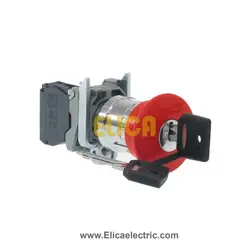 امرجنسی کله قارچی فلزی کلیددار با یک کنتاکت NC اشنایدر الکتریک