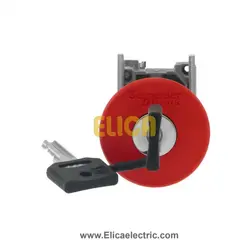 امرجنسی کله قارچی فلزی کلیددار با یک کنتاکت NC اشنایدر الکتریک