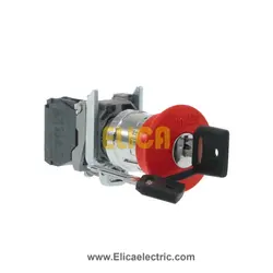 امرجنسی کله قارچی فلزی کلیددار با یک کنتاکت NC اشنایدر الکتریک