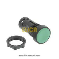 پوش باتن اشنایدر باکالیت سبز  1NO بدون LED داخلی