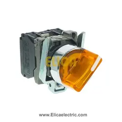 سلکتور سوئیچ اشنایدر فلزی دو حالته ماندگار با ولتاژ 24 ولت AC و DC