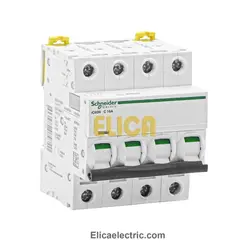 کلید مينياتوری چهار پل 4 آمپر 6kA اشنایدر موتوری AC/DC