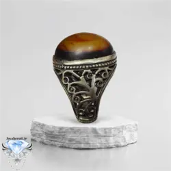 انگشتر عقیق مصور شن دار طبیعی