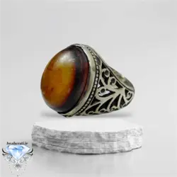 انگشتر عقیق مصور شن دار طبیعی