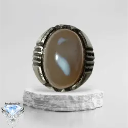 انگشتر مردانه عقیق سلیمانی شن دار کاملا معدنی