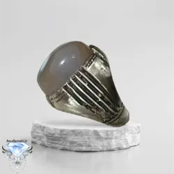 انگشتر مردانه عقیق سلیمانی شن دار کاملا معدنی