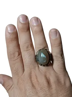 انگشتر مردانه عقیق سلیمانی شن دار کاملا معدنی