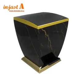 ست سرویس بهداشتی 5پارچه هارمونی مدل آوا طرح سنگ مشکی طلایی