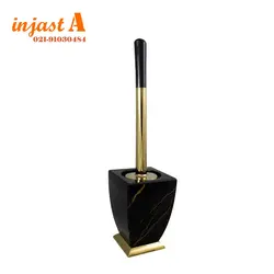 ست سرویس بهداشتی 5پارچه هارمونی مدل آوا طرح سنگ مشکی طلایی