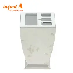 ست سرویس بهداشتی 5پارچه هارمونی مدل آوا طرح سنگ سفید کروم