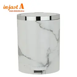 ست سرویس بهداشتی 5پارچه هارمونی مدل روشا طرح سنگ سفید کروم