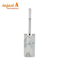 ست سرویس بهداشتی 5پارچه هارمونی مدل روشا طرح سنگ سفید کروم