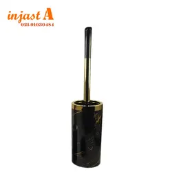 ست سرویس بهداشتی 5پارچه هارمونی مدل روشا طرح سنگ مشکی طلایی