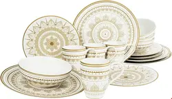 سرویس غذاخوری سرامیک 16 پارچه 6 نفره کراتیبل CreaTable Kombiservice Mandala White (16-tlg.)