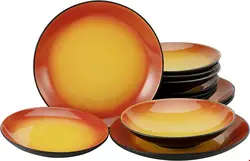 سرویس غذاخوری سرامیک 12 پارچه 4 نفره کراتیبل CreaTable, 20209 Hot Red Series Crockery Set 12 Pieces