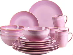 سرویس غذاخوری سرامیک 16 پارچه 4 نفره ماسر اتریش Mäser Kombiservice Ossia Basic (16-tlg.)  Pink