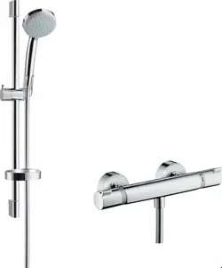 ست شیرآلات دوش حمام هانس گروهه آلمان Hansgrohe Croma 100 Vario  Ecostat Comfort Combi 65cm Chrom 27034