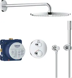 ست شیرآلات دوش حمام توکار گروهه آلمان GROHE Grohtherm mit Rainshower Cosmopolitan 310 Design rund Chrom 34731000