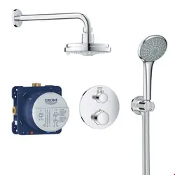 ست شیرآلات دوش حمام توکار گروهه آلمان GROHE Grohtherm mit Rainshower Cosmopolitan 160 Chrom 34735000