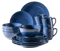 سرویس غذاخوری سرامیک 16 پارچه 4 نفره ماسر اتریش Mäser Kombiservice Ossia Basic (16-tlg.) blau