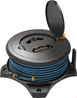 قرقره شیلنگ جمع کن زمینی دیواری و شیلنگ 21.5 متری فیسکارس Fiskars Schlauchtrommel Solid M 20 m (1057238)