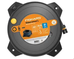 قرقره شیلنگ جمع کن زمینی دیواری و شیلنگ 30 متری فیسکارس Fiskars Schlauchtrommel-Set Solid L -Set mit 30 m Schlauch (1057237)